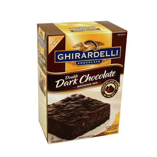 Ghirardelli Brownie Double Dark Chocolate Brownie Mix 7lbs Box, PK4, Ghirardelli, Mfr#: 732-6114